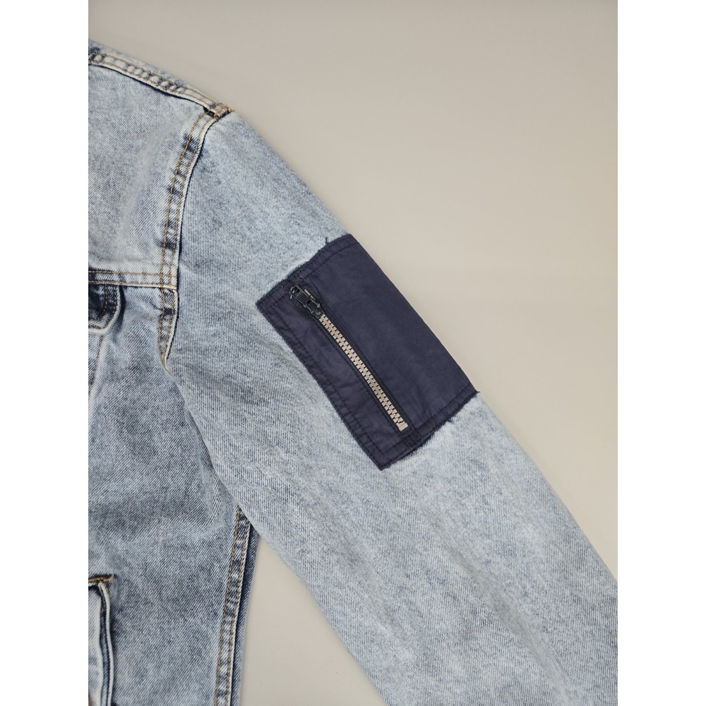 Nautica Jeans Co. Mens Denim Jacket Uptown Blue Wash Size Large Ribbed Knit Cuff - Picture 6 of 16